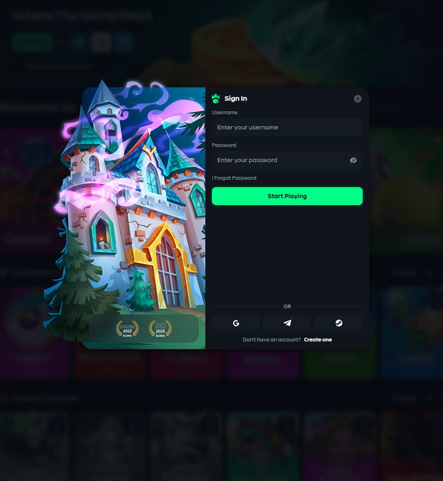 Gamdom Sign In form