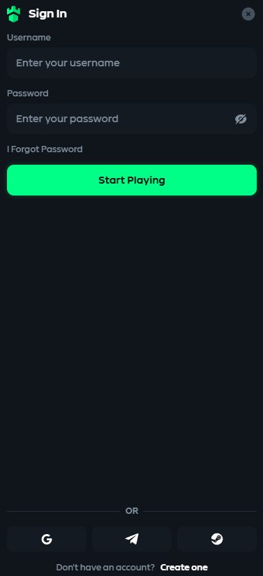 Gamdom mobile Sign In