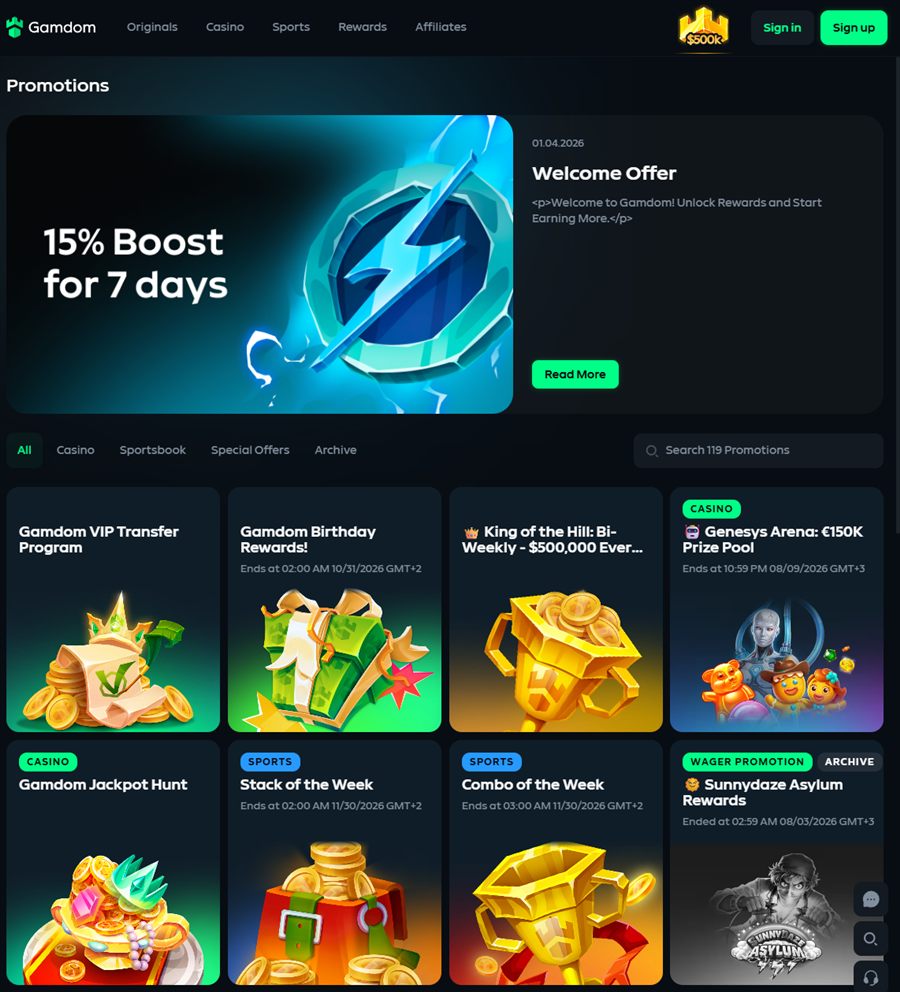 Gamdom promotions overview
